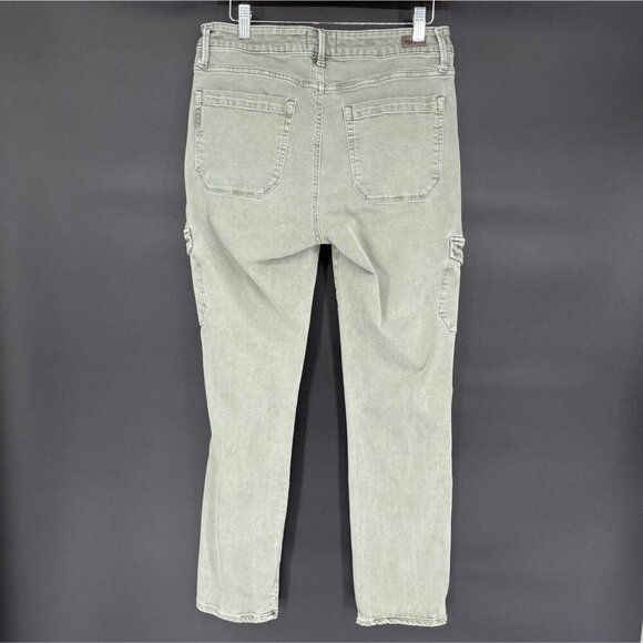 PAIGE Women's Jolie Twill Cargo Pants 29 in Vintage Ivy Green High-Rise Ankle - Picture 2 of 9